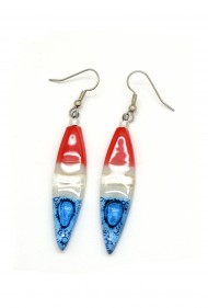 Long Team USA Glass Earrings